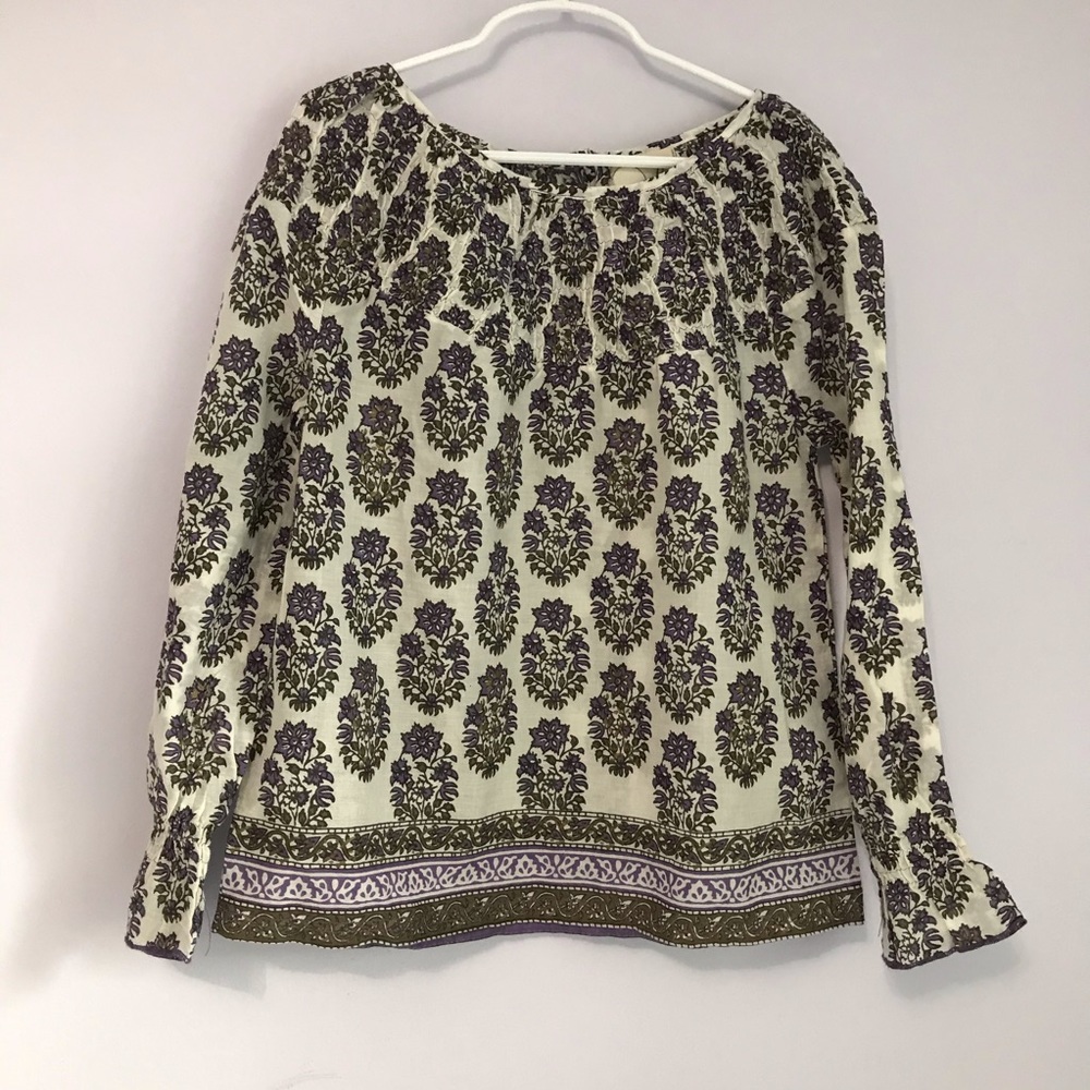 Peak Girls Purple Pattern Long Sleeve Shirt